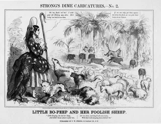 Little Bo-Peep i jej głupia owca, opublikowana przez T W Strong, Nowy Jork, 1861