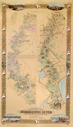 Mapa przedstawiająca plantacje nad rzeką Missisipi od Natchez do Nowego Orleanu, 1858