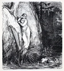 Wodne nimfy, ze Światowego przewodnika po gnomach, wróżkach, elfach i innych małych istotach Thomasa Keightleya (1789-1872), opublikowanego w 1880 roku