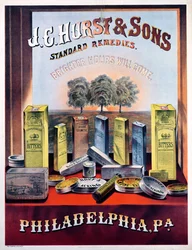 Plakat reklamujący standardowe środki zaradcze J.E. Hurst & Sons — Nadejdą jaśniejsze godziny