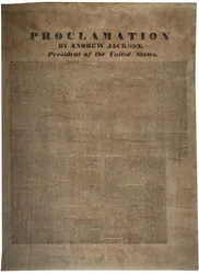 Proklamacja Andrew Jacksona (1767-1845), prezydenta Stanów Zjednoczonych, 10 grudnia 1832 r.