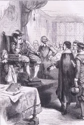 Purytanie przed Jakubem I, ilustracja z pubu Cassell