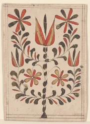 Nagroda za zasługi (Belohnung), Fraktur Painting (pióro i atrament z toaletą na papierze)