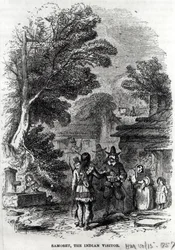 Samoset, indyjski gość, z „Miesięcznika Harpera”, 1857