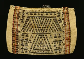 Torba do przechowywania, Potawatomi, ok. 1890 (sznurek bawełniany i przędza wełniana) (patrz również 340992)