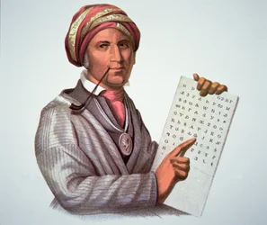 Uczony Cherokee, Sequoyah (1776-1843) (kolor lito)