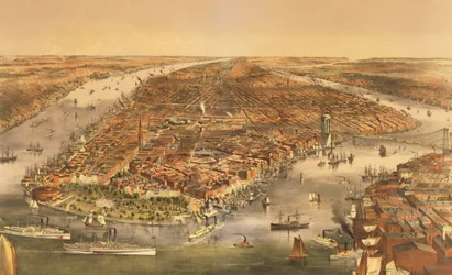 Miasto Nowy Jork, wyd. przez Currier i Ives, 1870