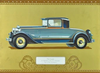 Coupe, A Custom Eight firmy Packard, wyd. 1930 (kolorowa litografia)