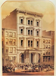 New York Stock Exchange, grawerowane przez The Major and Knapp Co., wyd. Edmond Parsloe, Nowy Jork, 1870