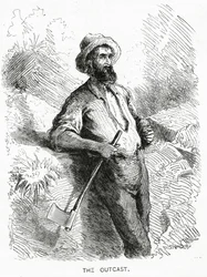 The Outcast, ilustracja do opowiadania fabularnego, A Community of Outcasts, z Appletons Journal, 23 marca 1872