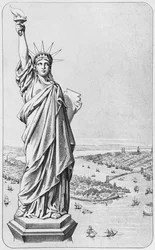 Statua Wolności, Nowy Jork, ok. 1885 r.