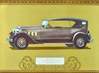 The Touring, A Custom Eight firmy Packard, wyd. 1930 (kolorowa litografia)