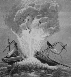 Pierwsza torpeda wynaleziona przez Roberta Fultona (1765-1815) wysadziła duński bryg „Dorothee” w Zatoce Walmer