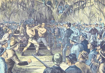 Ostatnia mistrzowska walka bokserska na gołe pięści w 1889 roku, John L. Sullivan przeciw Jake