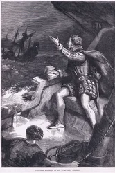 Ostatnie chwile Sir Humphreya Gilberta, ilustracja z pubu Cassell