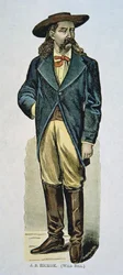 „Dziki Bill” Hickok (1837-76) (kolorowy drzeworyt)