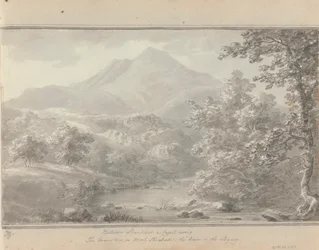 Widoki w Anglii, Szkocji i Walii: między Llanrwst i Capel Cerrig, Góra to Moel Shiabod, Rzeka to Lligwy