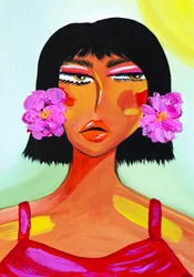 Żywy portret kwiatowy