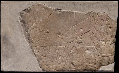 Fragment ściany z grobowca przedstawiający scenę żniw