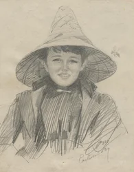 Ada Lymon Kobieta w dużym kapeluszu, 1887.