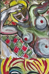 EXPRESSIONIST FEMALE NUDE, 2012 (akryl na płótnie jutowym naciągniętym na drewnianą ramę)