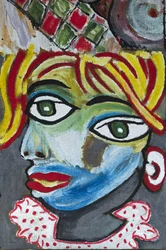 OUTRAGE TO PICASSO, 2012 (akryl na płótnie jutowym naciągniętym na drewnianą ramę)