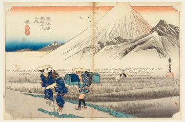 Hara, Fuji o świcie, w pięćdziesięciu trzech stacjach drogi Tokaido (Tokaido Gojusan Tsugi-no Uchi)