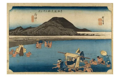 Nr 20 Fuchu - rzeka Abe, okres Edo, ok. 1833-34 (drzeworyt na papierze)