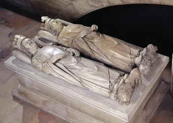 Wizerunki Filipa VI (1293-1350) de Valois i Jana II (1319-64) Le Bon (marmur)