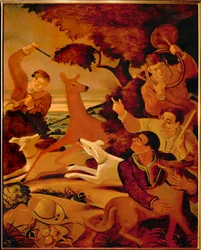 Staghunt, ok. 1935 (olej na płótnie)