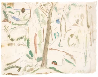 Bez tytułu (studium do The Turning Road), ok. 1906 (grafit i akwarela na papierze)