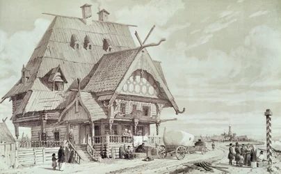Hotele i pensjonaty, ilustracja z „Malownicza podróż do Rosji”, 1839