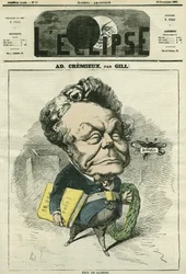 Adolphe Cremieux (1796-1880), prawnik, polityk i prezes izraelskiego Universal Alliance. Okładka w „”L