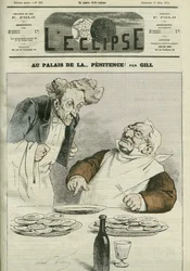 W pałacu pokuty karykatura prezydenta republiki Adolfa Thiersa (1797-1877). Okładka w „” L