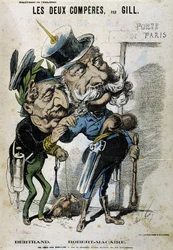 Karykatura o Napoleonie III i Bismarcku - autorstwa Gilla, w „”L