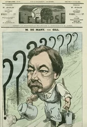 Karykatura Francois Cesaire de Mahy (1830-1906), francuskiego lekarza, dziennikarza i polityka. Okładka w „” L