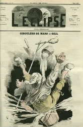 Giboulees de mars, ilustracja przedstawiająca mężczyznę wpadającego do wiadra. Okładka w „” L