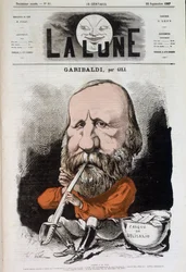 Giuseppe Garibaldi (1807-1882), hymn pokoju - autorstwa Gilla, w „Księżycu” z 22.09.1867