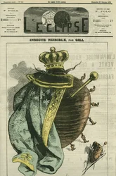 Szkodliwy owad, monarchia jako karaluch, na wystawę Cercle Agricole et Horticole du Luxembourg. Okładka w „L