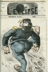 Nowy paw, karykatura Wilhelma I (1797-1888), zwycięzcy wojny francusko-pruskiej. Okładka w „L