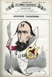 Portret Auguste Vacquerie (1819-1895), francuskiego poety, dramaturga i dziennikarza. Karykatura Gilla, Paryż.