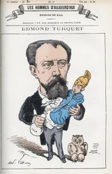Portret Edmonda Henri Turqueta (1836-1914), francuskiego polityka, w latach 1871-1889 był zastępcą Aisne. Rysunek autorstwa Gilla, Paryż.