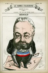 Portret Ferdinanda Herolda (1828-1882), francuskiego polityka. Karykatura Gilla, Paryż.