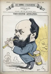 Portret Teodora Aubanel (1829-1886), francuskiego drukarza i prowansalskiego poety. Karykatura Gilla, Paryż.