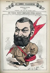 Portret Yvesa Guyota (1843-1928), francuskiego polityka, publicysty i ekonomisty. Karykatura Gilla, Paryż.