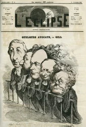 Niektórzy prawnicy, Emmanuel Arago (1812-1896), Leon Gambetta (1838-1882), Jules Grevy (1807-1891), Laurier i Adolphe Cremieux (1796-1880). Okładka w „” L