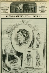 Hołd i portret Virginie Dejazet (1797-1875), śpiewaczki operowo-komicznej. Okładka w „L