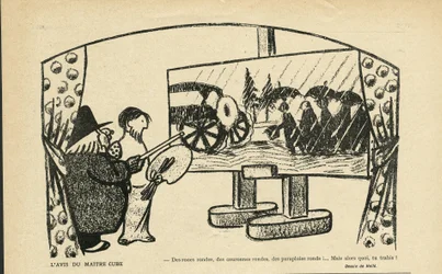 Ilustracja Andre Helle (1875-1945) w Le Smile, nr 12, 20/03/13 - Opinia mistrza sześcianu - Sztuka, Awangarda, Kubizm