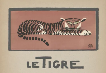 Ilustracja dla dzieci przedstawiająca tygrysa "Le Tigre