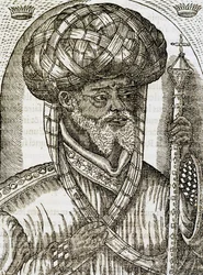 Kapłan abisyński, z Uniwersalnej kosmologii, Andre Thevet (1504-1592), rycina